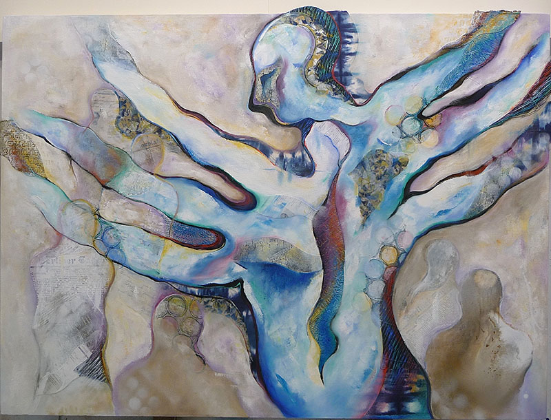 Hidden From Ourselvesoil on canvas, paper44x60